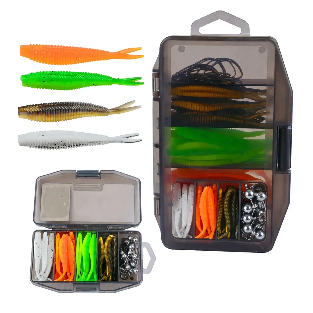 61-Piece Two-Tone Fork Tail Lure Kit product detail 1