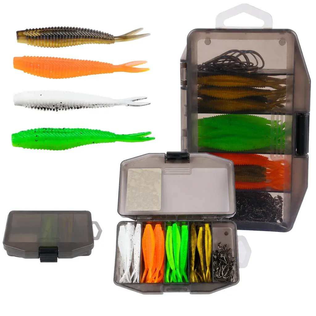 61-Piece Two-Tone Fork Tail Lure Kit