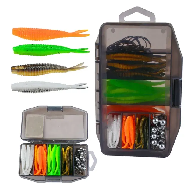 61-Piece Two-Tone Fork Tail Lure Kit product detail 1